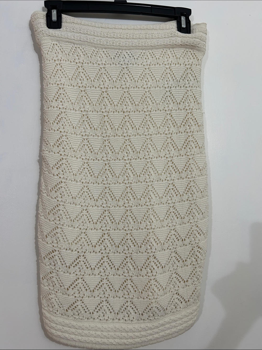 Marciano Cream Crochet Pencil Skirt